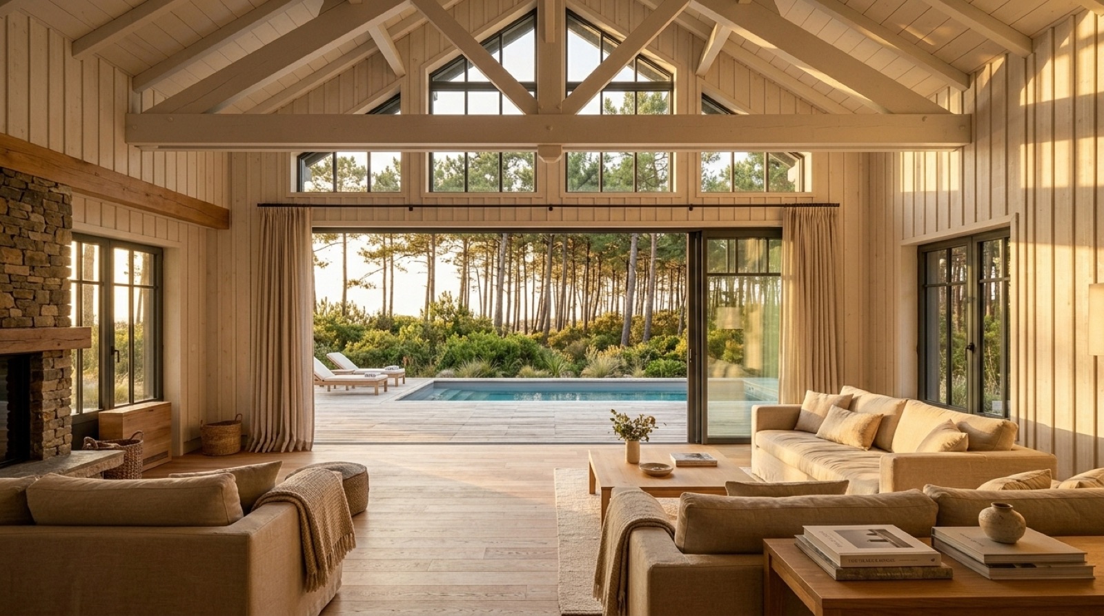 Villa de démonstration, le salon vers la terrasse