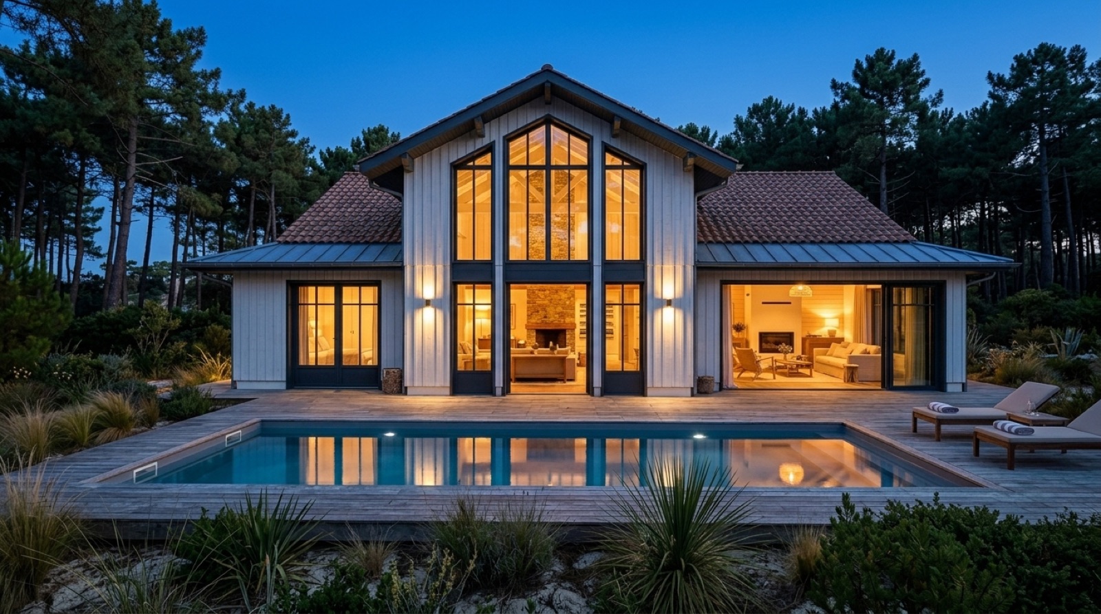 Villa de démonstration, le soir venu